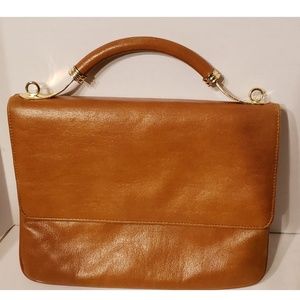 Vintage Genuine Brown Leather Clutch Bag